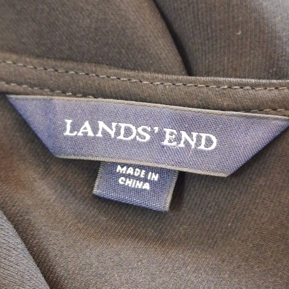 Lands' End Blouse Women's Size 6 Black Polyester Drape Neck Evening Dinner Party - Picture 2 of 8